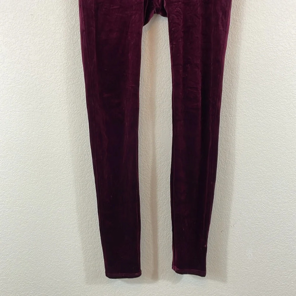 Spanx dark burgundy velvet leggings size large - Picture 3 of 6